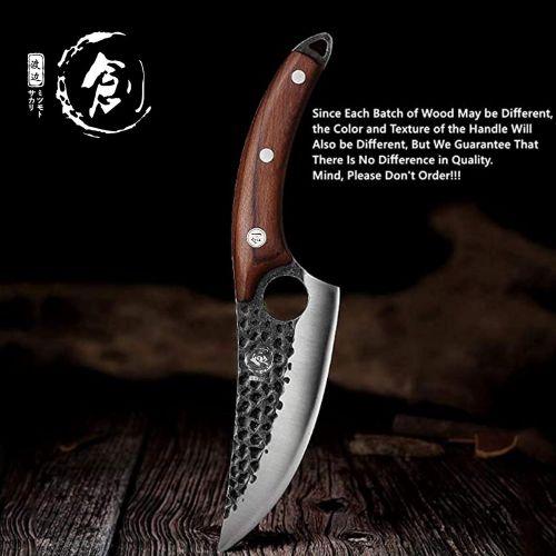 스미스 [주방용 바이킹 나이프]Smith Chu Forged Viking Knives, Husk Chef Knife Butcher Knives Handmade Fishing Filet & Bait Knife Japanese Chef Knife Boning Knife Japan Knives Meat Cleaver for Kitchen or Camping
