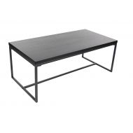 Deco 79 Metal and Wood Coffee 47 W, 18 H Table, Black