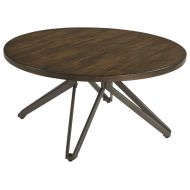 Signature Design by Ashley Ashley Furniture Signature Design - Tavonni Contemporary Round Cocktail Table - Brown/Black