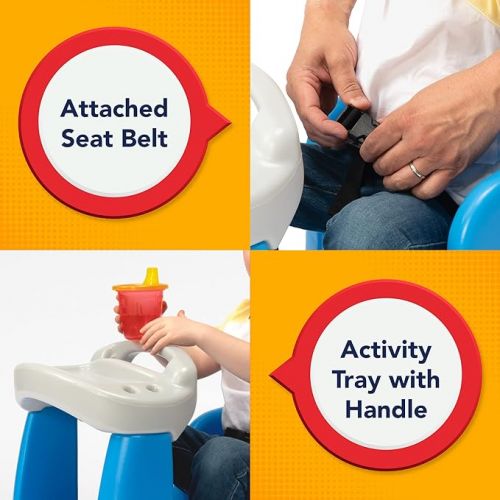  Simplay3 Roll and Stroll Quiet Ride-On Toddler Toy Push Car, with Seatbelt, for Toddlers Ages 1.5-4 yrs., Blue