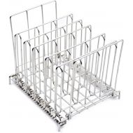 TRIROCK Collapsible Stainless Steel Sous Vide Rack w/ 5 Adjustable Dividers - for Most 12 Qt Containers - Great for Cooking Steak/Lamb/Pork/Fish
