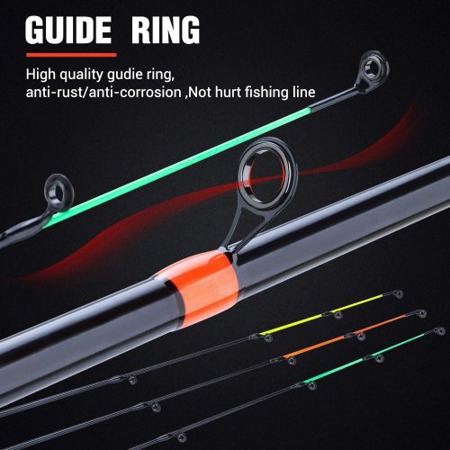  [아마존베스트]Sougayilang Feeder rod with 3 tips, portable fishing rod, spinning casting, travel rod, full range action carp coarse rod.