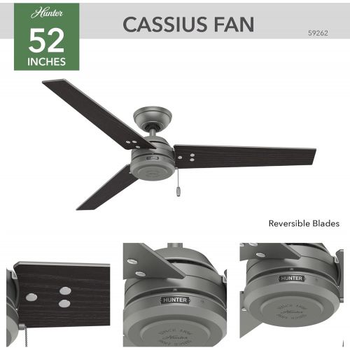  [아마존베스트]Hunter Fan Company Hunter 59262 Contemporary Modern 52``Ceiling Fan from Cassius collection in Pwt, Nckl, B/S, Slvr. finish, Matte Silver