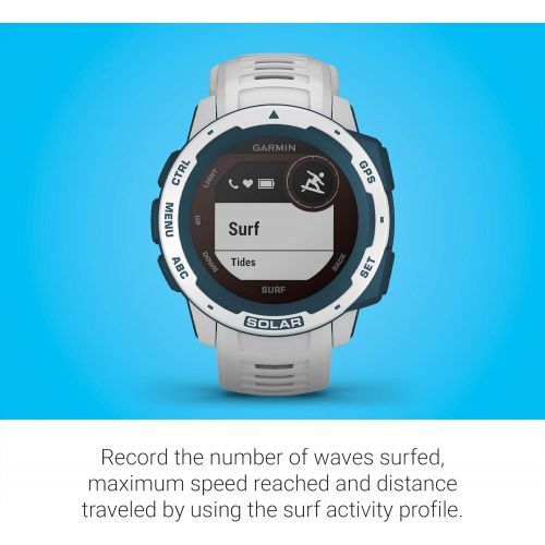 가민 [아마존베스트]Garmin Instinct Solar Surf, Solar-Powered Rugged Outdoor Smartwatch with Tide Data and Dedicated Surfing Activity, Cloudbreak
