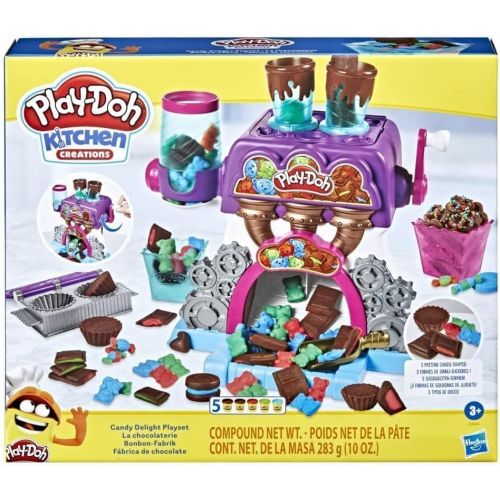  [아마존베스트]Play-Doh Kitchen Creations Candy Delight Playset for Kids 3 Years and Up with 5 Cans, Non-Toxic