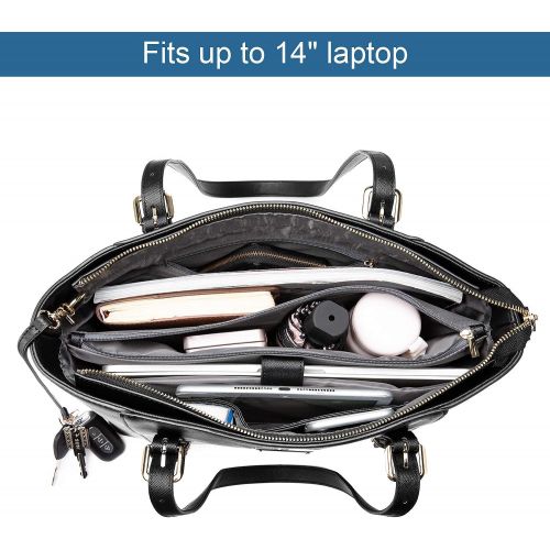  [아마존베스트]LOVEVOOK Laptop Bag for Women Large Office Handbags Briefcase Fits Up to 15.6 inch (Updated Version)-Black