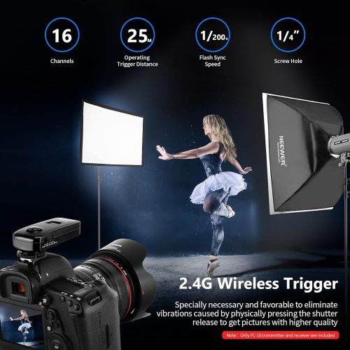 니워 [아마존베스트]Neewer FC-16 3-IN-1 2.4GHz Wireless Flash Trigger with Remote Shutter Compatible with Canon Rebel T3 XS T4i T3i T2i Xsi EOS 1100D Mark IV 1D Mark III 5D Mark III 5D Mark II 50D 40D