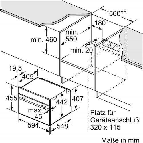  Bosch CMG636BS1 Serie 8 Einbau-Kompaktbackofen mit Mikrowellenfunktion / 45 L / Edelstahl / EcoClean Direct / TFT-Touchdisplay / Assist