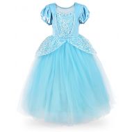JerrisApparel Little Princess Blue Ball Gown Party Dress for Girls