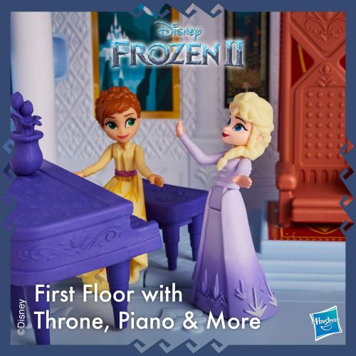 디즈니 Disney Frozen Pop Adventures Arendelle Castle Playset with Handle, Including Elsa Doll, Anna Doll, & 7 Accessories Toy for Kids Ages 3 & Up , Blue