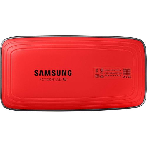 삼성 [아마존베스트]SAMSUNG X5 Portable SSD 2TB - Up to 2800MB/s -Thunderbolt 3 NVMe External Solid State Drive, Gray/Red (MU-PB2T0B/AM)