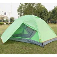 IN. iN. Outdoor Automatic Double-Deck Tent Rainproof 2 People Windproof Sunscreen Outdoor Tent Orange and Green
