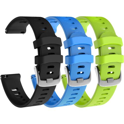  Garmin Forerunner 245 GPS Running Smartwatch with Included Wearable4U 3 Straps Bundle (Aqua Music 010-02120-22, Black/Blue/Lime)