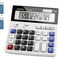 Yxzzhx Desk Calculator, Two Way Power Battery and Solar Calculators Desktop, Big Buttons Easy to Press Used as Office Calculators for Desk, 12 Digit Calculators Large Display Clearly