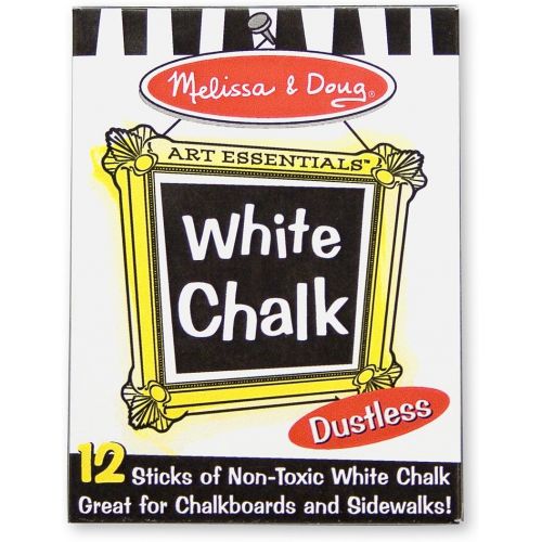  Melissa & Doug Art Essentials White Chalk Set - 12 Pieces of Dustless Chalk
