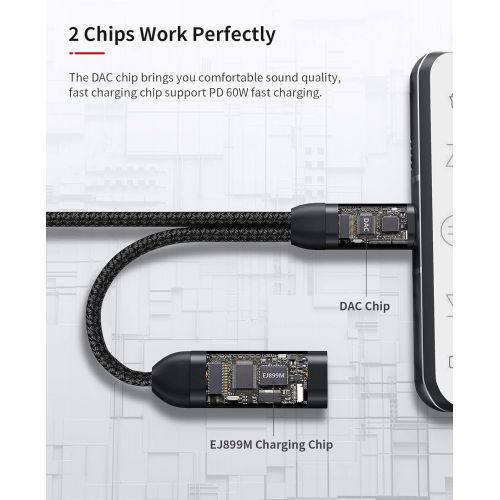  [아마존베스트]NIMASO USB C Headphone Adapter Aux, USB C to 3.5 mm Jack Adapter Supports 60 W Quick Charge, USB C to 3.5 mm Jack for Sumsung S21/S21 Ultra/S20/S20 Ultra/Note20, Huawei P40/P30, Ma