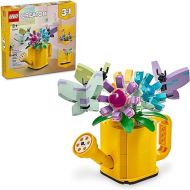 LEGO Creator 3 in 1 Flowers in Watering Can Building Toy, Transforms into Rain Boot or 2 Birds, Fun Animal Toy Easter Gift for Kids, Easter Basket Stuffers for Girls and Boys, 31149
