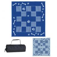 Stylish Camping Mats (9 x 9, Blue, Paw and Bone Pattern)