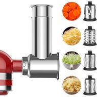 Stainless Steel Slicer Shredder Attachment for KitchenAid Mixers, Cheese Grater Attachment For Kitchenaid, Vegetable Slicer Attachment for Kitchenaid, GVODE Food Processor Attachment