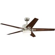 Westinghouse Lighting 7204600 Brushed Nickel, Remote Control Included Zephyr 56-inch Indoor Ceiling Fan, Dimmable LED Light Kit with Opal Frosted Glass