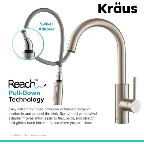  Kraus KPF-2620SFS Oletto Kitchen Faucet, 15.75 inch, Spot Free Stainless Steel