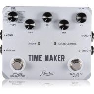 Rowin Time Maker 11 Types of Ultimate Delay Bass Guitar Effect Pedal Stereo with Tap Tempo