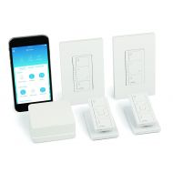 Lutron Caseta Wireless Smart Lighting Dimmer Switch (2 count) Starter Kit with pedestals for Pico remotes, P-BDG-PKG2W, Works with Alexa, Apple HomeKit, and the Google Assistant