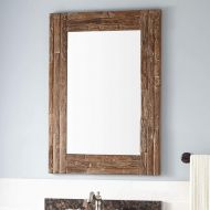 Signature Hardware 424533 Benoist 34 x 24 Reclaimed Wood Framed Bathroom Mirror