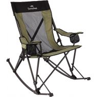 Sunnyfeel Camping Rocking Chair, Folding Lawn Chair with Cup Holder, Storage Pocket, Mesh Back Recliner for Beach/Outdoor/Travel/Picnic/Patio, Portable Camp Rocker Chairs with Carr