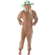 Bioworld Star Wars Adult Unisex Baby Yoda The Child Costume One-Piece Union Suit Pajama Onesie For Men And Women