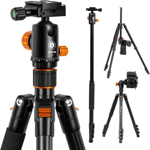  TARION Camera Tripod Monopod 61in with Panorama Ball Head Aluminium Travel Tripod for DSLR Mirrorless Cameras Support Macro Shots Counter Weight 13lb Payload Lightweight 16.9 Folda