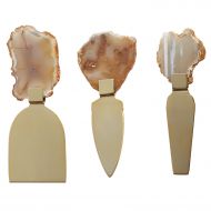Twos Company PKB101-S3 Agate Cheese Knife Set (Set of 3) Brown
