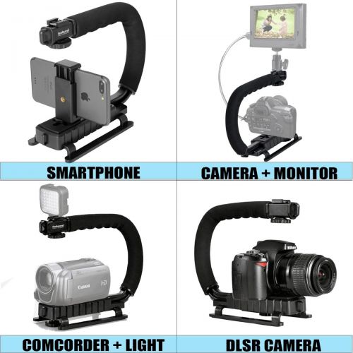  [아마존베스트]Fantaseal 4in1 DSLR/ Mirrorless /Action Camera +Camcorder +Smartphone Stabilizer Holder We-media Youtube Vlog Low Position Video Rig Mount Fit for GoPro Sony DJI OSMO ACTION Nikon