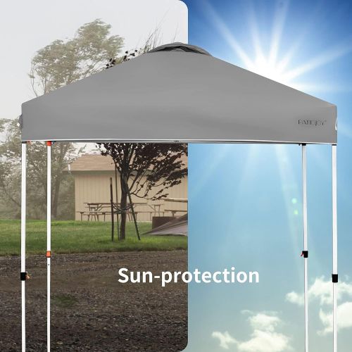  Tangkula Outdoor Pop up Canopy Tent, 6.6 x 6.6 FT Height Adjustable Commercial Instant Canopy w/ Portable Roller Bag, 4 Weight Bags, Outdoor Camping Sun Shelter for Camping, Party