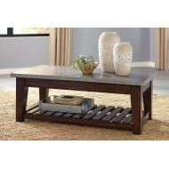 Signature Design by Ashley T882-9 Bynderman Coffee Table with Lift Top Brown/Silver Finish