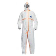 DuPont Tyvek 800J TJ198T CE-Certified Cat-III Type-3/4/5/6 Chemical Protective Coverall Suit with Sealed Bag, White, 3X-Large (Pack of 25)