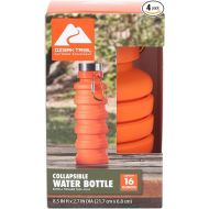 Ozark Trail 16 oz Collapsible Silicone Water Bottle with Carabiner - Orange
