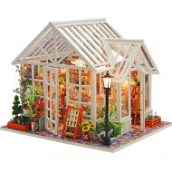 LSQR 3D DIY Handmade with Light Dollhouse Wooden Doll Houses Miniatures Furniture Kit Toys for Children Gift Sosa Greenhouse