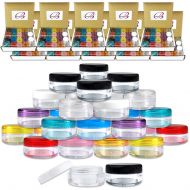 Beauticom 400 Pieces 5G/5ML Empty Round Container Jars with MultiColor Lids for Makeup Cosmetic Samples, Small Jewelry, Beads, Nail Charms and Accessories