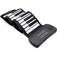Lujex Roll Up Piano Foldable Piano Flexible Soft Electric Digital Roll Up Keyboard Piano for Beginners(Black, 61Keys)