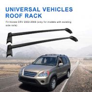 AUTEX IRONWALLS 2PCS Roof Racks Crossbars Cargo Load Bars Alumunim Black for Honda CRV 2002-2006 with Side Rails