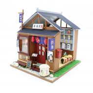 Cool Beans Boutique Miniature DIY Dollhouse Kit Wooden Japanese Izakaya Bar & Grill Bistro with Dust Cover - Architecture Model kit (English Manual) - M037Z Izakaya Japanese Bar M0