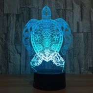ZBHW 3D Turtle Night Light 7 Colors Mood Light Touch Switch USB Table Desk LED Light Kids Home Party Birthday