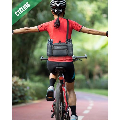 WATERFLY Fanny Pack Waist Bag: Large Hiking Phanny Pack Fannie Pouch Hip Bum Fashionable Jogging Woman Man Cycling Black