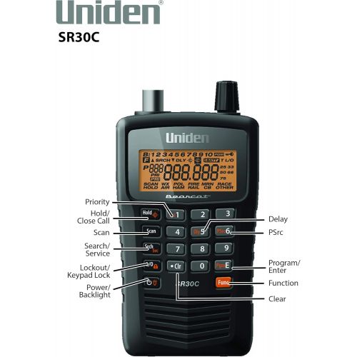  [아마존베스트]Uniden SR30C Bearcat, 500-Channel Compact Handheld Scanner, Close Call RF Capture Technology, Turbo Search, PC Programming & BC365CRS 500 Channel Scanner and Alarm Clock with Snooz