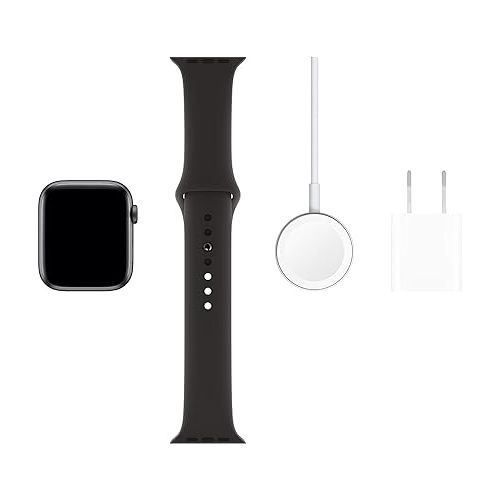 애플 Apple Watch Series 5 (GPS + Cellular, 40MM) Space Gray Aluminum Case with Black Sport Band (Renewed)