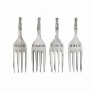 True Fabrications Cheese Tool Set, Zinc Alloy Reusable Markers Labels Serving Cheese Forks (Sold by Case, Pack of 6)