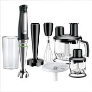 Braun MultiQuick 7 MQ 7087X hand blender - puree rod with removable stainless steel mixing base with ActiveBlade technology for pureeing the toughest ingredients, incl. 5-piece accessory set, 1000 watts, black.