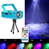 YAMADIE Colorful Water Lights Stage Lights LED Colorful Lights 12W Water Pattern Lights with 6 Lighting Modes and Speakers, Suitable for Infants and Adults to Relax Light Show, Moo