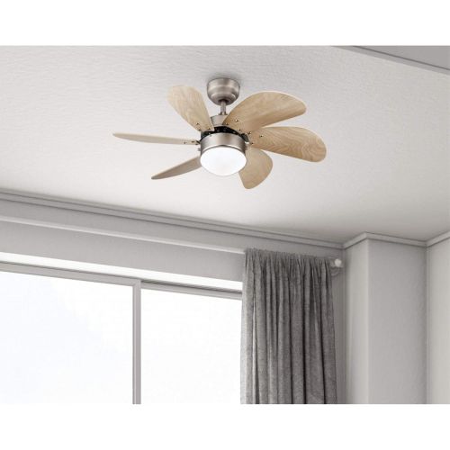  Westinghouse Lighting 7224000 Turbo Swirl Indoor Ceiling Fan with Light, 30 Inch, Brushed Aluminum